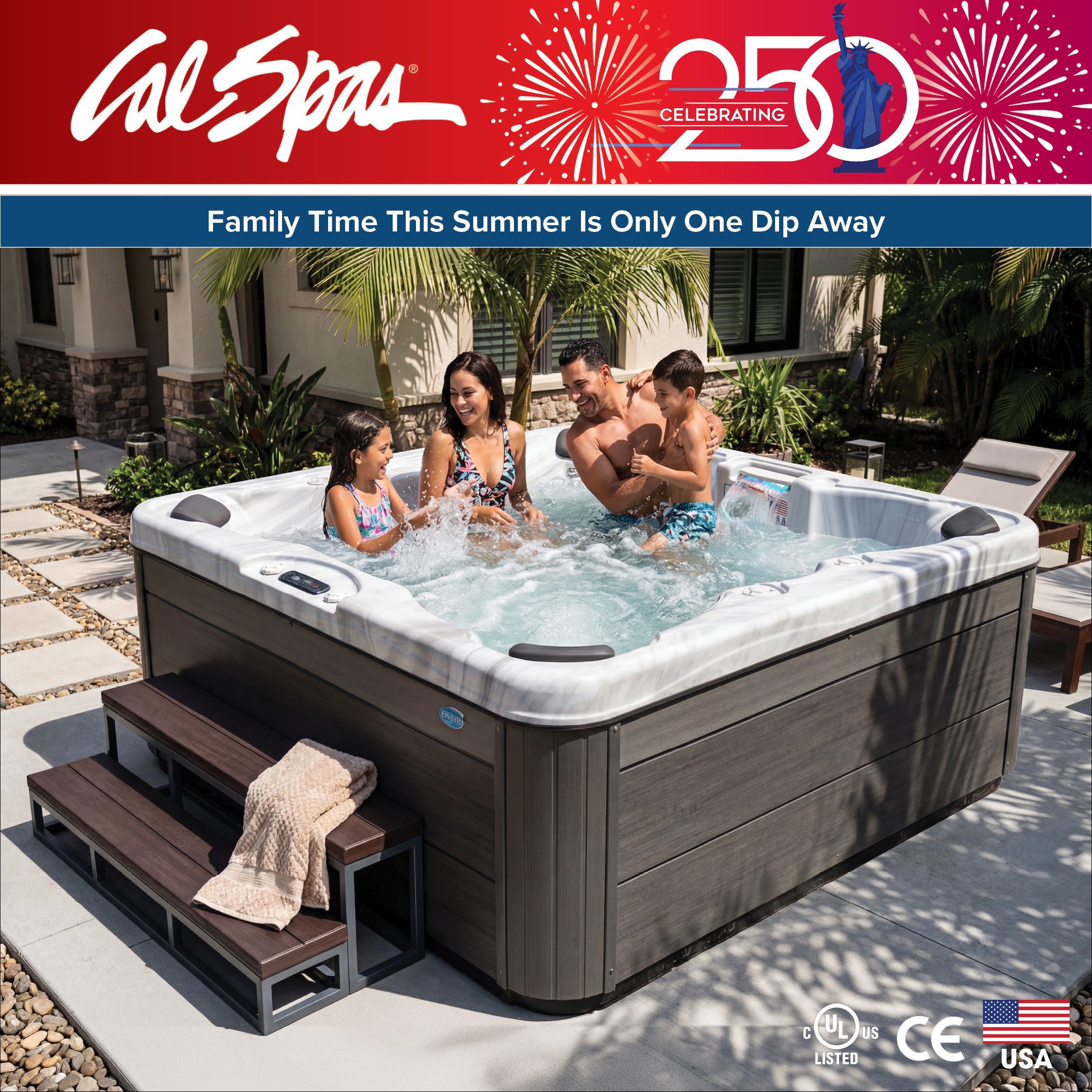 Calspas hot tub being used in a family setting - West Valley City